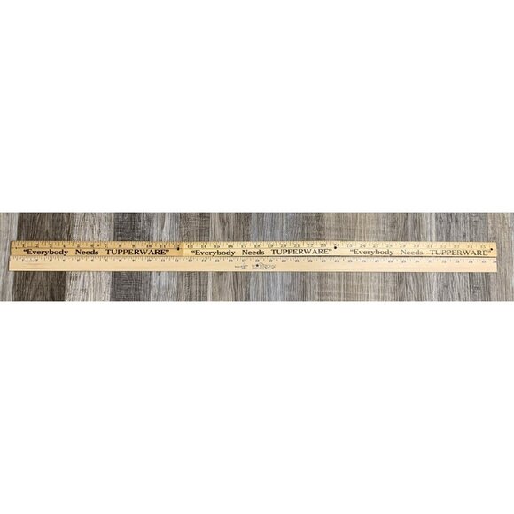 Vintage Wooden Folding Yardstick 36" Everybody Needs Tupperware Ruler USA Made - Picture 11 of 11